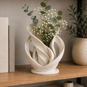 Modern Spiral Sculptural Vase