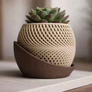 Woven Texture Succulent Planter with Drip Tray