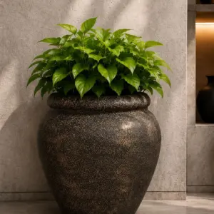 Large Textured Black Planter