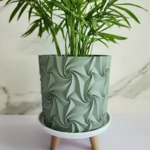 Swirl Design Indoor Planter with Drainage