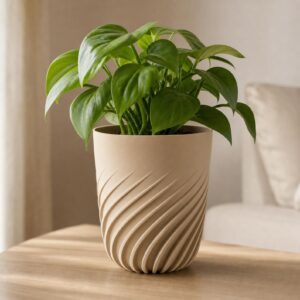 Spiral Rib Sculptural Indoor Planter