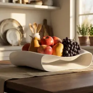 Modern Sculptural Wave Fruit Bowl
