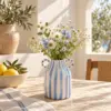 Personalized Striped Ceramic Vase with Handles