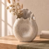 Ivory Wavy Rim Ceramic Vase